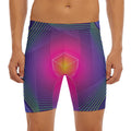 Green Light EDM Geometric Print Men's Long Boxer Briefs
