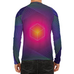 Green Light EDM Geometric Print Men's Long Sleeve Rash Guard
