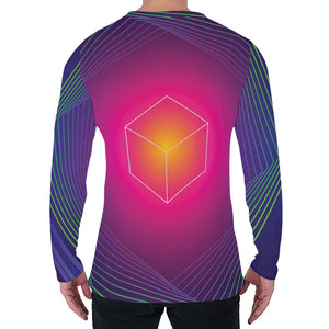 Green Light EDM Geometric Print Men's Long Sleeve T-Shirt