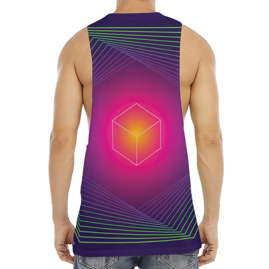 Green Light EDM Geometric Print Men's Muscle Tank Top