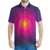 Green Light EDM Geometric Print Men's Polo Shirt