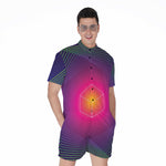 Green Light EDM Geometric Print Men's Rompers