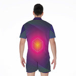 Green Light EDM Geometric Print Men's Rompers