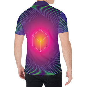 Green Light EDM Geometric Print Men's Shirt