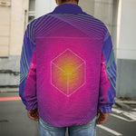 Green Light EDM Geometric Print Men's Shirt Jacket