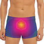 Green Light EDM Geometric Print Men's Short Boxer Briefs