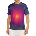 Green Light EDM Geometric Print Men's Short Sleeve Rash Guard