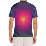 Green Light EDM Geometric Print Men's Short Sleeve Rash Guard