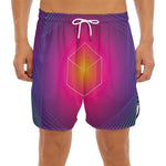 Green Light EDM Geometric Print Men's Split Running Shorts