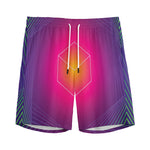 Green Light EDM Geometric Print Men's Sports Shorts