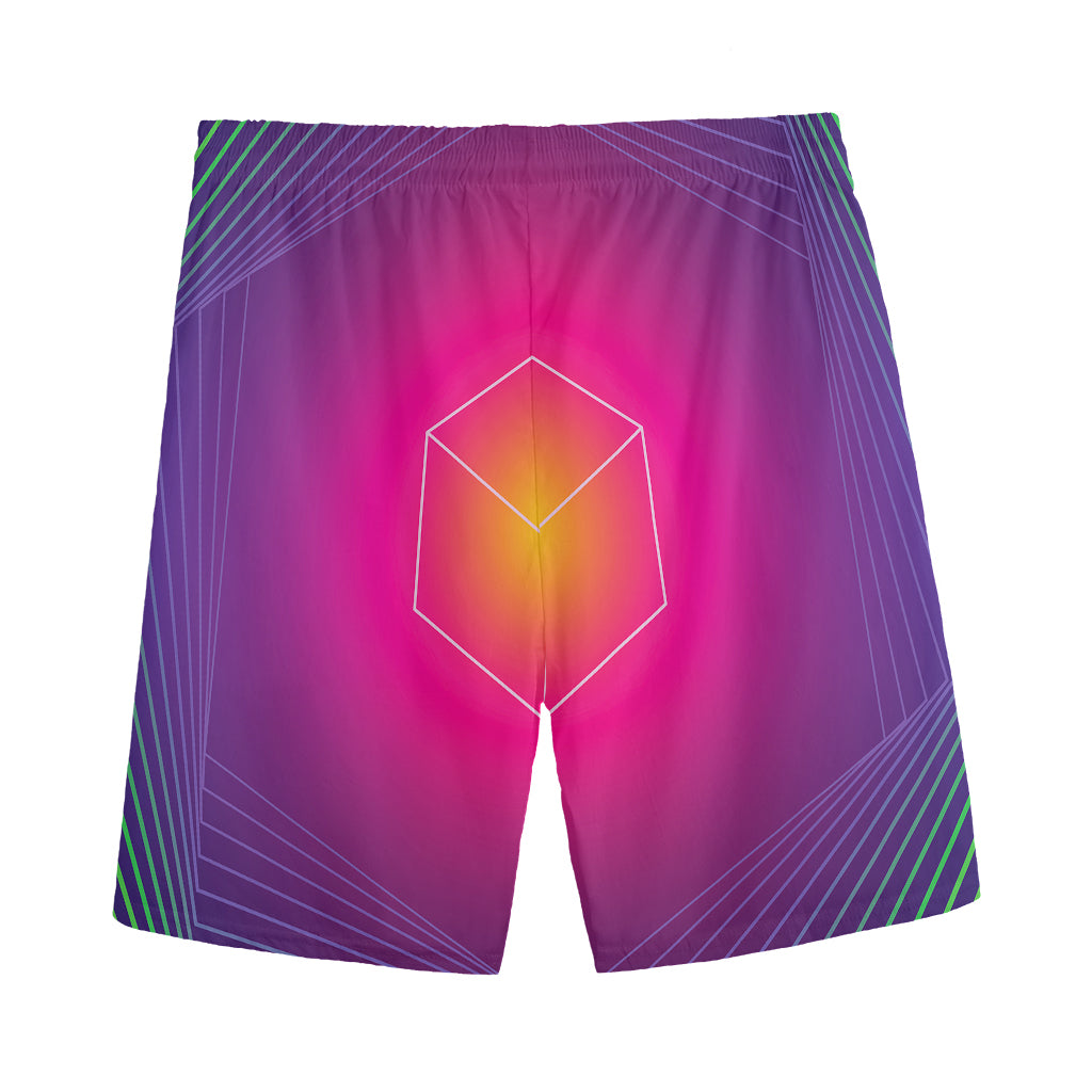 Green Light EDM Geometric Print Men's Sports Shorts