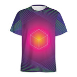 Green Light EDM Geometric Print Men's Sports T-Shirt