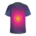 Green Light EDM Geometric Print Men's Sports T-Shirt
