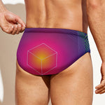 Green Light EDM Geometric Print Men's Swim Briefs