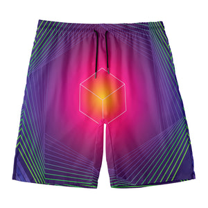 Green Light EDM Geometric Print Men's Swim Trunks