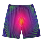 Green Light EDM Geometric Print Men's Swim Trunks