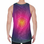 Green Light EDM Geometric Print Men's Velvet Tank Top