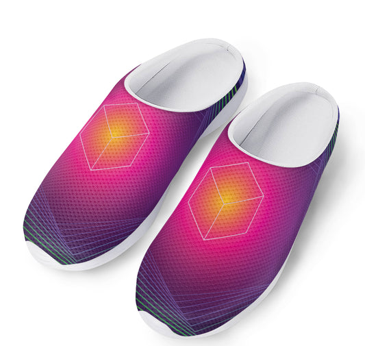 Green Light EDM Geometric Print Mesh Casual Shoes