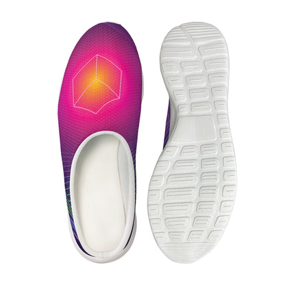 Green Light EDM Geometric Print Mesh Casual Shoes