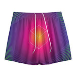 Green Light EDM Geometric Print Mesh Shorts
