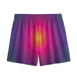Green Light EDM Geometric Print Mesh Shorts