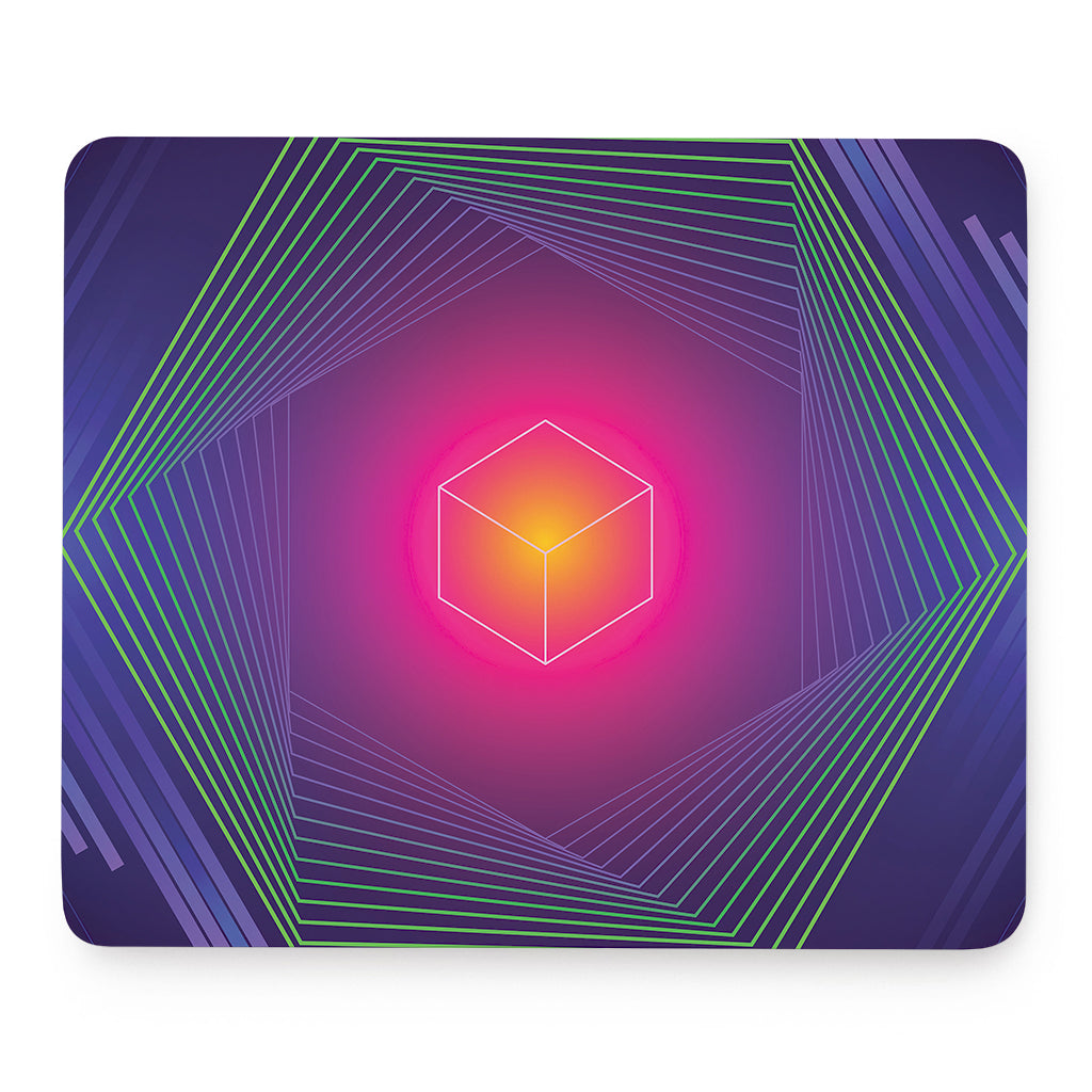 Green Light EDM Geometric Print Mouse Pad