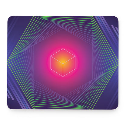 Green Light EDM Geometric Print Mouse Pad