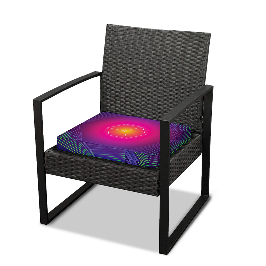 Green Light EDM Geometric Print Outdoor Seat Cushion Cover
