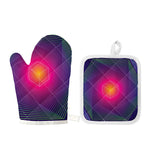 Green Light EDM Geometric Print Oven Mitt And Pot Holder Set