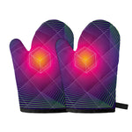 Green Light EDM Geometric Print Oven Mitts