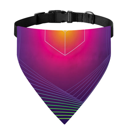 Green Light EDM Geometric Print Over The Collar Dog Bandana