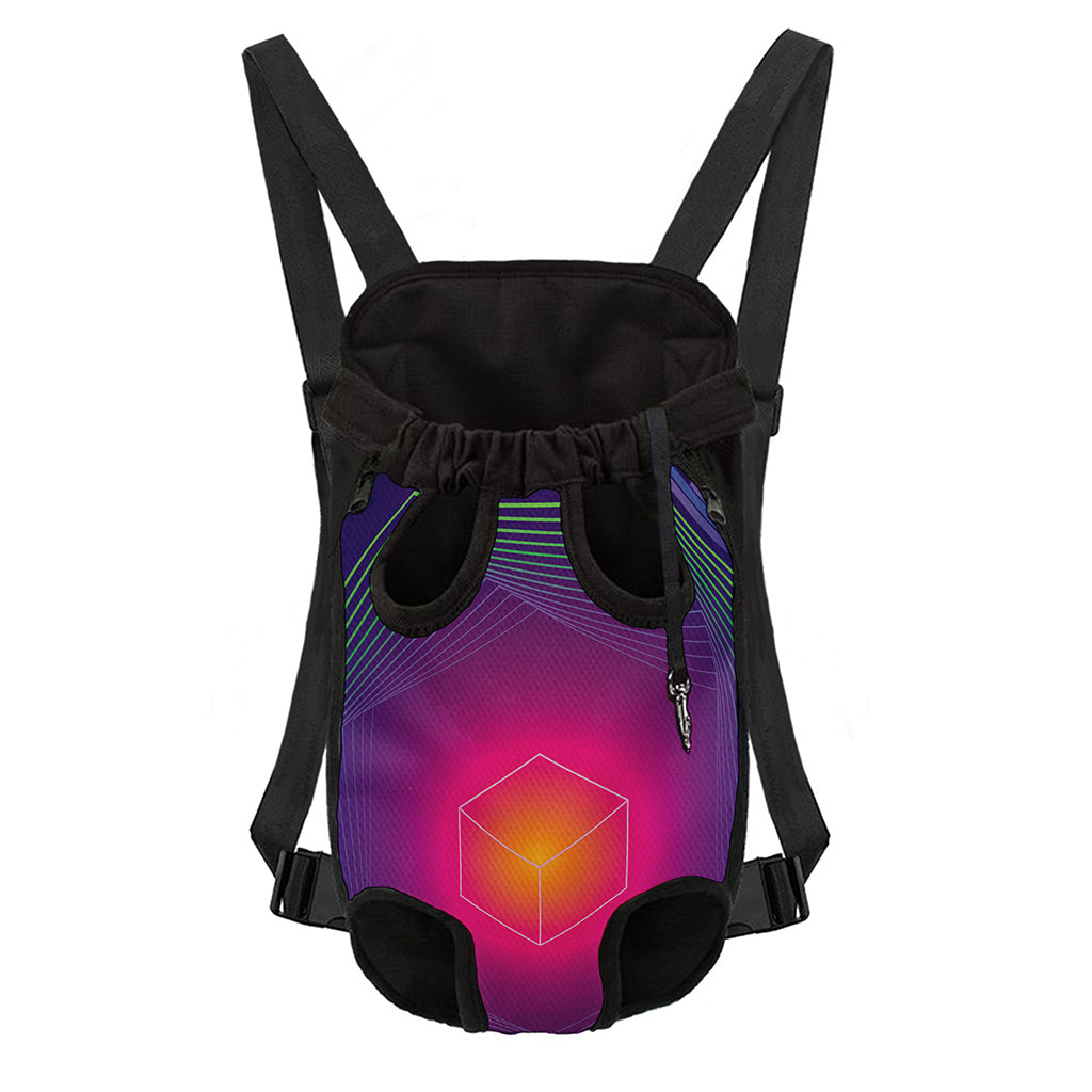 Green Light EDM Geometric Print Pet Carrier Backpack