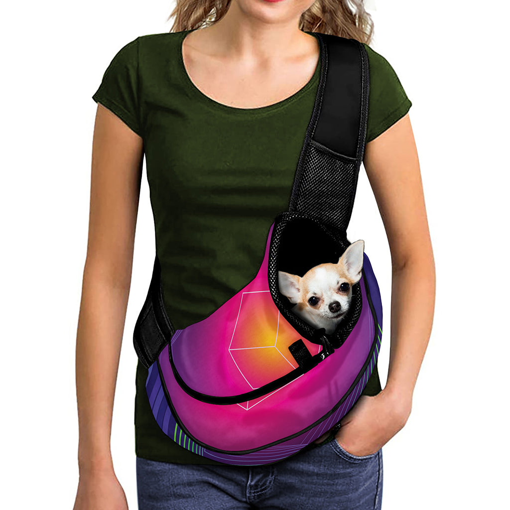 Green Light EDM Geometric Print Pet Sling Carrier
