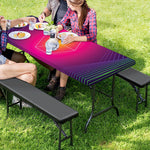Green Light EDM Geometric Print Picnic Table Cover