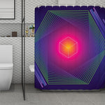 Green Light EDM Geometric Print Polyester Shower Curtain