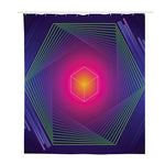 Green Light EDM Geometric Print Polyester Shower Curtain