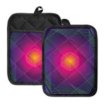 Green Light EDM Geometric Print Pot Holders With Pocket