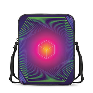 Green Light EDM Geometric Print Rectangular Crossbody Bag