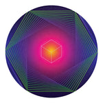 Green Light EDM Geometric Print Round Blanket