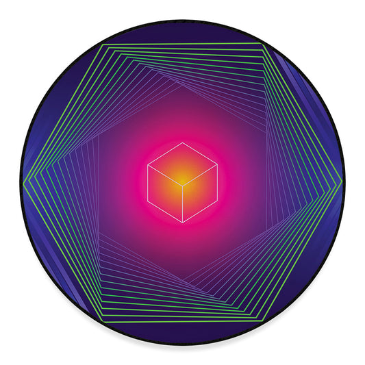Green Light EDM Geometric Print Round Floor Mat