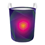 Green Light EDM Geometric Print Round Laundry Basket