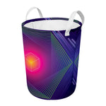 Green Light EDM Geometric Print Round Laundry Basket