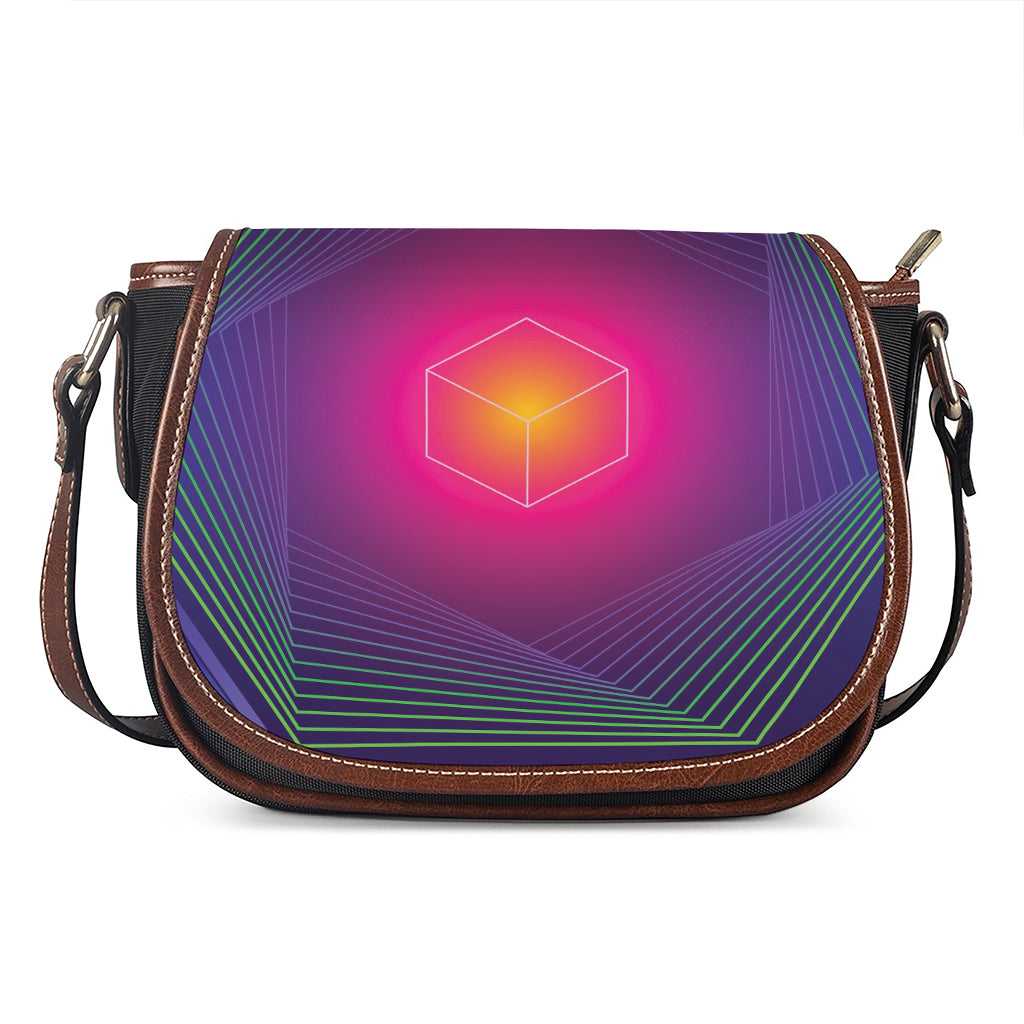 Green Light EDM Geometric Print Saddle Bag