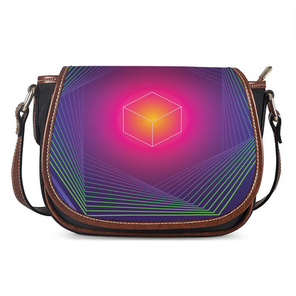 Green Light EDM Geometric Print Saddle Bag