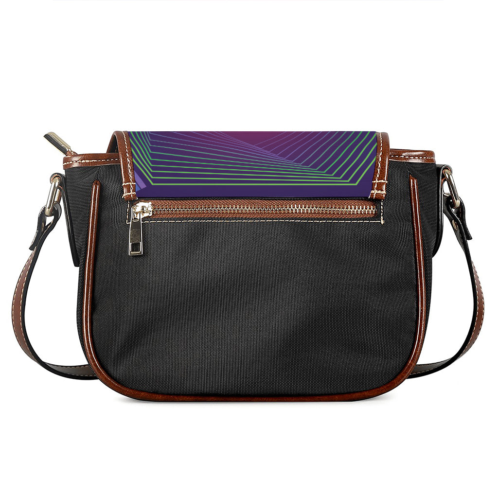 Green Light EDM Geometric Print Saddle Bag