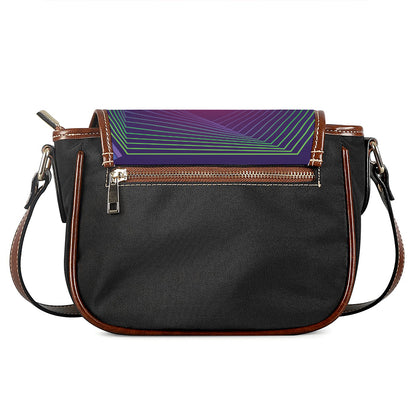 Green Light EDM Geometric Print Saddle Bag