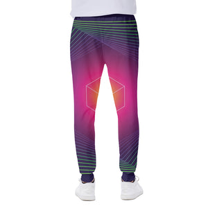 Green Light EDM Geometric Print Scuba Joggers