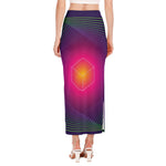 Green Light EDM Geometric Print Side Slit Maxi Skirt