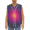 Green Light EDM Geometric Print Sleeveless Baseball Jersey