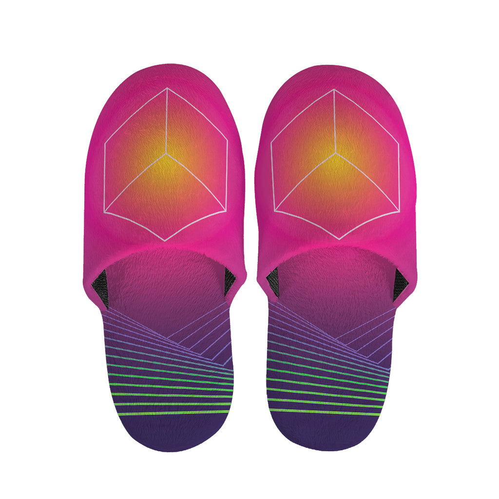 Green Light EDM Geometric Print Slippers